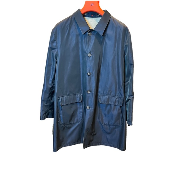 Isaia Napoli Reversible Single-Breasted Raincoat, Men’s Size 46 US/56 IT - Picture 10 of 14
